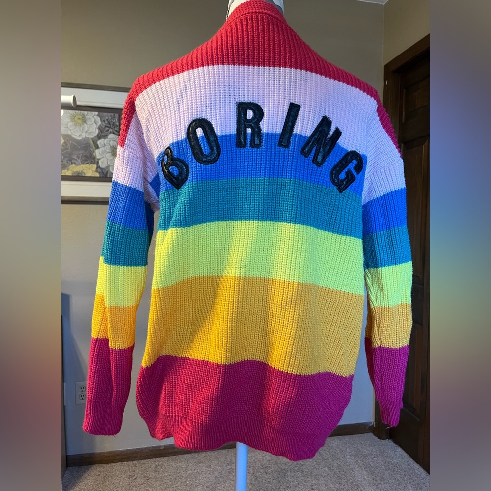 “Boring” Rainbow Cardigan